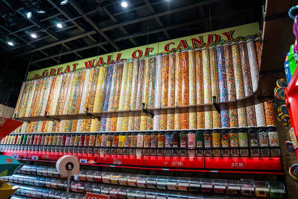 The Wall of Candy at Savannah Candy in Savannah City Market